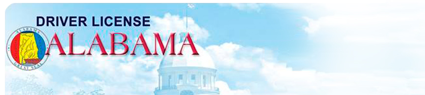 The top of a driver license for the State of Alabama.